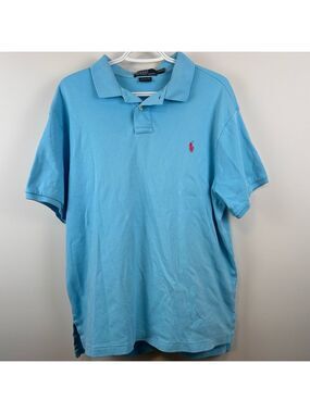 Polo Ralph Lauren Vintage Polo Shirt Y2K Mens XL Light Blue